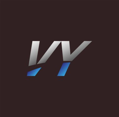 İlk harf logosu VY renkli beyaz ve mavi, Vector logo tasarım şablonu elemanları iş veya şirket kimliğiniz için