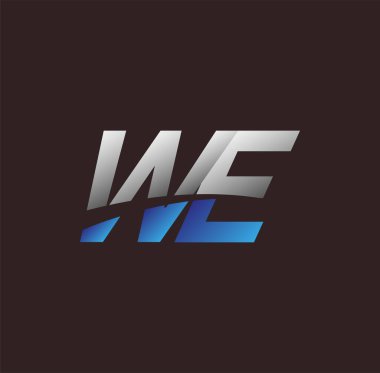 İlk harf logosunu beyaz ve maviye boyadık, Vector logo tasarım şablonu elementleri iş veya şirket kimliğiniz için