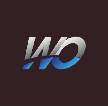 İlk harf logosu WO renkli beyaz ve mavi, Vector logo tasarım şablonu elemanları iş veya şirket kimliğiniz için