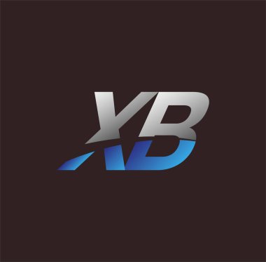İlk harf logosu XB renkli beyaz ve mavi, Vector logo tasarım şablonu elemanları iş veya şirket kimliğiniz için