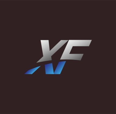 İlk harf logosu XF renkli beyaz ve mavi, Vector logo tasarım şablonu elemanları iş veya şirket kimliğiniz için