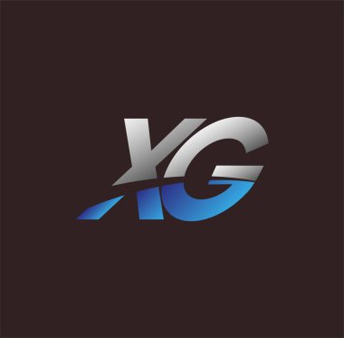 İlk harf logosu XG renkli beyaz ve mavi, Vector logo tasarım şablonu elemanları iş veya şirket kimliğiniz için