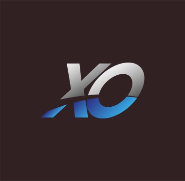 İlk harf logosu XO renkli beyaz ve mavi, Vector logo tasarım şablonu elemanları iş veya şirket kimliğiniz için