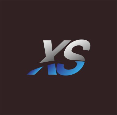 İlk harf logosu XS iş veya şirket kimliğiniz için beyaz ve mavi renkli, Vector logo tasarım şablonu unsurları