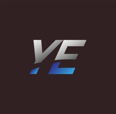 İlk harf logosu YE renkli beyaz ve mavi, Vector logo tasarım şablonu elemanları iş veya şirket kimliğiniz için
