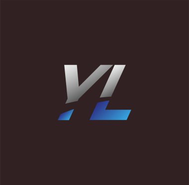 İlk harf logosu YL renkli beyaz ve mavi, Vector logo tasarım şablonu elemanları iş veya şirket kimliğiniz için