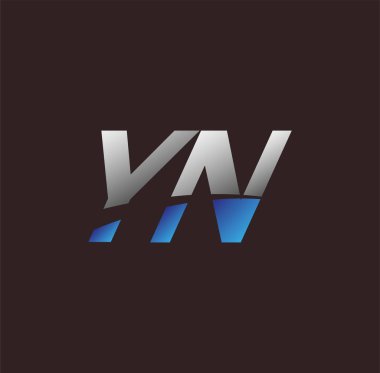 İlk harf logosu YN renkli beyaz ve mavi, Vector logo tasarım şablonu elemanları iş veya şirket kimliğiniz için