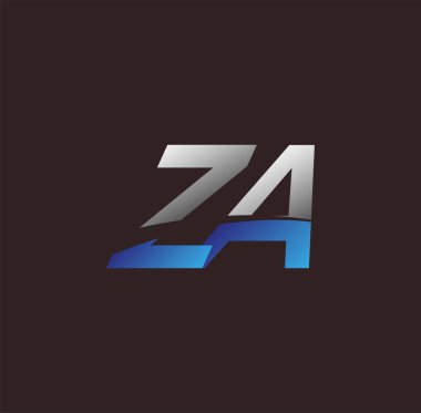 İlk harf logosu ZA renkli beyaz ve mavi, Vector logo tasarım şablonu elemanları iş veya şirket kimliğiniz için
