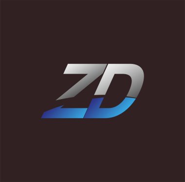 İlk harf logosu ZD renkli beyaz ve mavi, Vector logo tasarım şablonu elemanları iş veya şirket kimliğiniz için