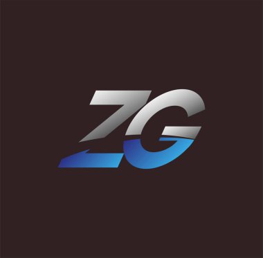 İlk harf logosu ZG renkli beyaz ve mavi, Vector logo tasarım şablonu elemanları iş veya şirket kimliğiniz için