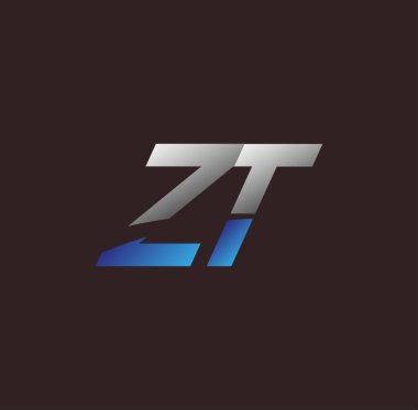 İlk harf logosu ZT renkli beyaz ve mavi, Vector logo tasarım şablonu elemanları iş veya şirket kimliğiniz için