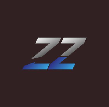 İlk harf logosu ZZ renkli beyaz ve mavi, Vector logo tasarım şablonu elemanları iş veya şirket kimliğiniz için