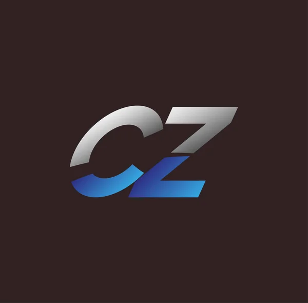Начальная Буква Логотип Чешской Республики Цвета Белый Синий Элементы Дизайна — стоковый вектор