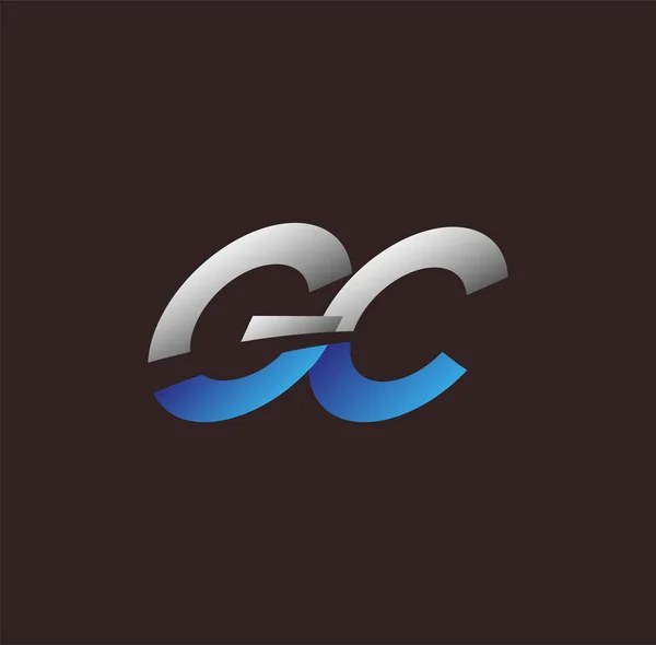 Initial Letter Logo Colored White Blue Vector Logo Design Template — Stock Vector