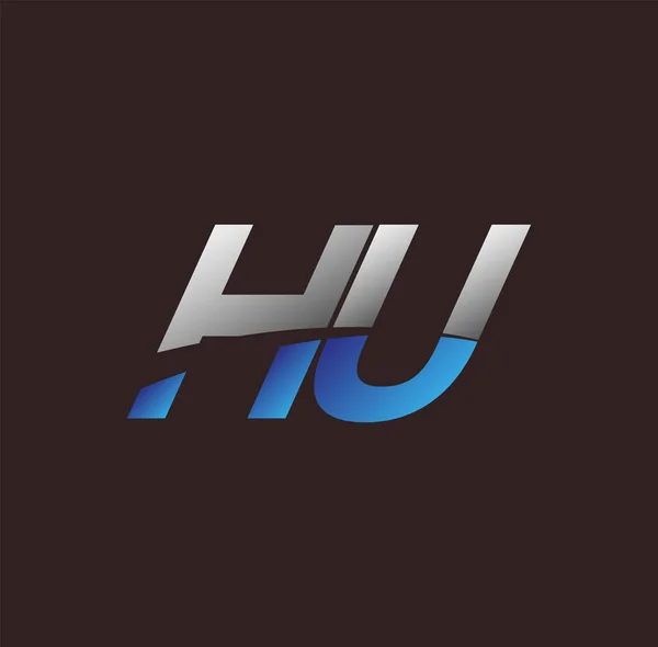 初始字母标识Hu颜色为蓝色和白色 向量标识为您的业务或公司身份设计模板元素 — 图库矢量图片