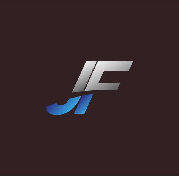最初の文字のロゴJf色白と青 あなたのビジネスや会社のアイデンティティのためのベクトルのロゴデザインテンプレート要素 — ストックベクタ