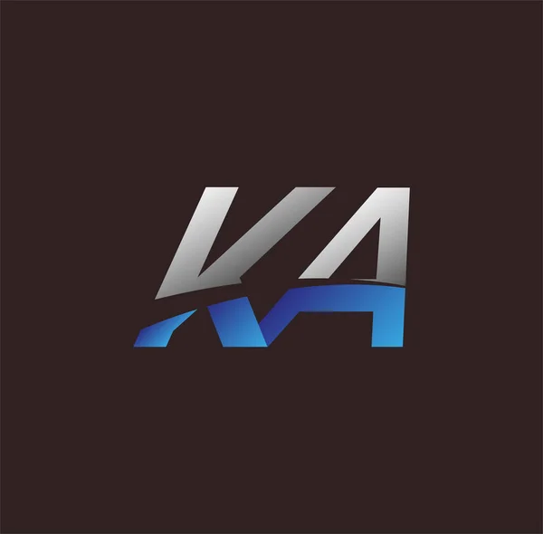 Harf Logosu Renkli Beyaz Mavi Vector Logo Tasarım Şablonu Elemanları — Stok Vektör