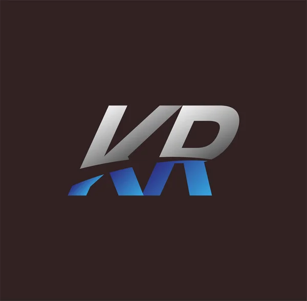 Initiële Letter Logo Gekleurd Wit Blauw Vector Logo Ontwerp Template — Stockvector