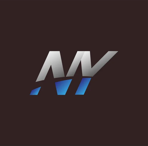 Initial Letter Logo Colored White Blue Vector Logo Design Template — Stock Vector