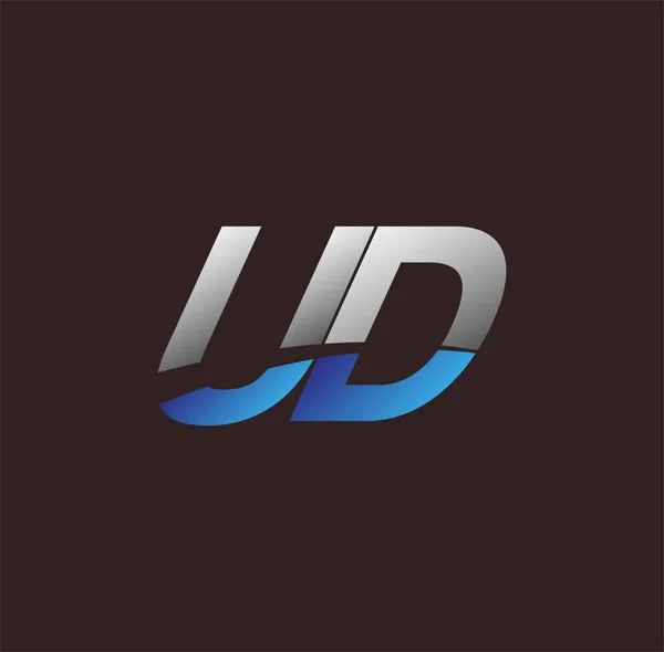 Initiële Letter Logo Gekleurd Wit Blauw Vector Logo Ontwerp Template — Stockvector