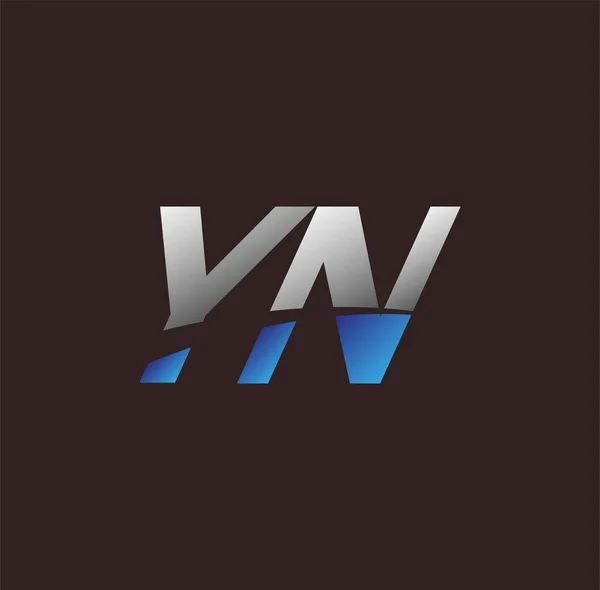 Logotipo Carta Inicial Colorido Branco Azul Vector Logotipo Design Elementos — Vetor de Stock