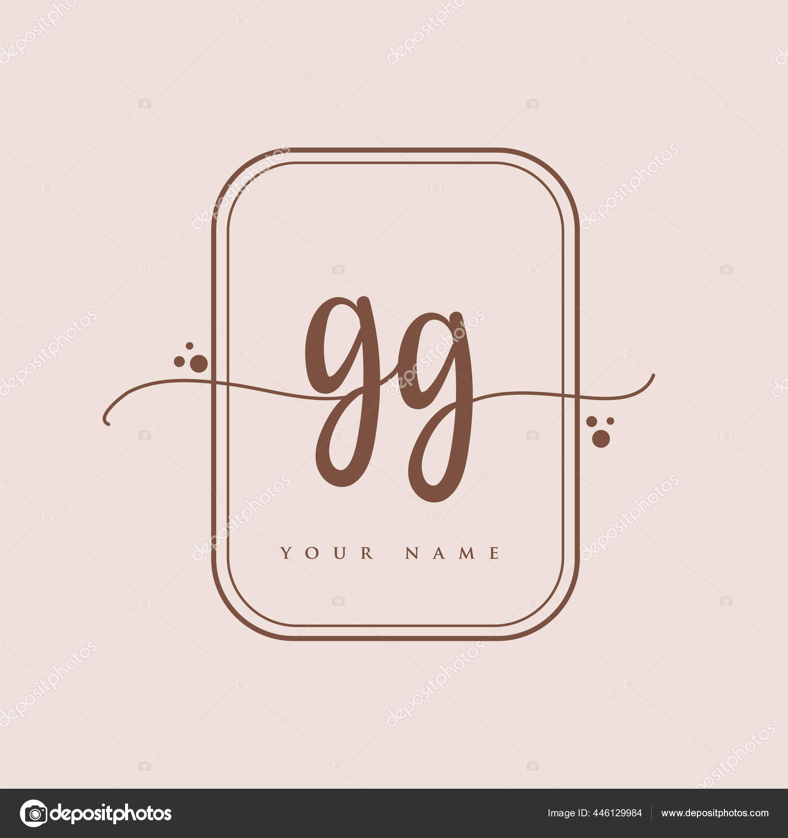 Initial Handwriting Logo Hand Lettering Initials Logo Branding