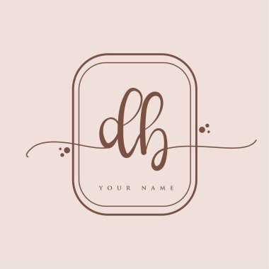 İlk el yazısı logosu. El yazısı harfleri. Logo markalaşması, kadın ve lüks logo tasarımı. Zarif arka planda izole edilmiş..