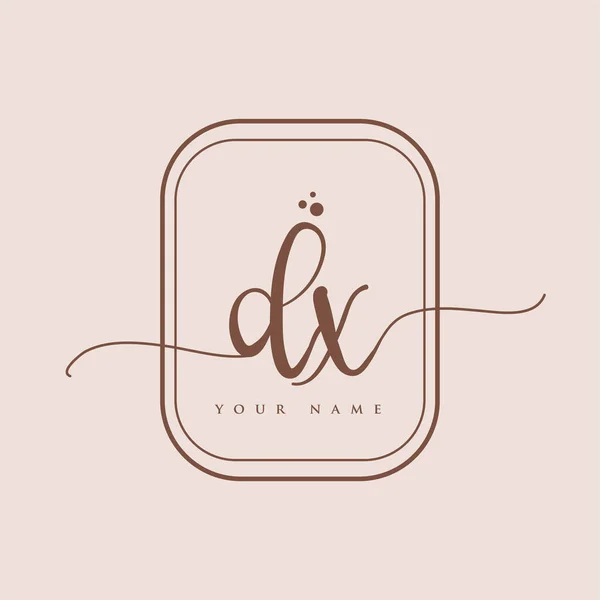 Initiële Handschrift Logo Handschrift Initialen Logo Branding Vrouwelijk Luxe Logo — Stockvector