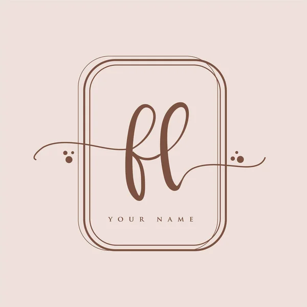 Initieel Handschrift Logo Handschrift Initialen Logo Branding Vrouwelijk Luxe Logo — Stockvector