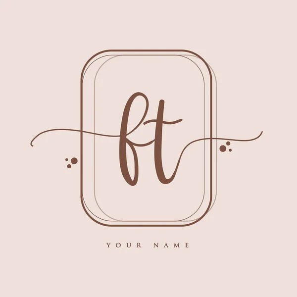 Inledande Logotyp För Handstil Hand Bokstäver Initials Logo Branding Feminine — Stock vektor