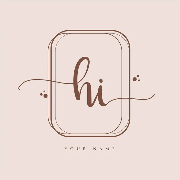 Initial Handschrift Logo Handschrift Initials Logo Branding Feminines Und Luxuriöses — Stockvektor