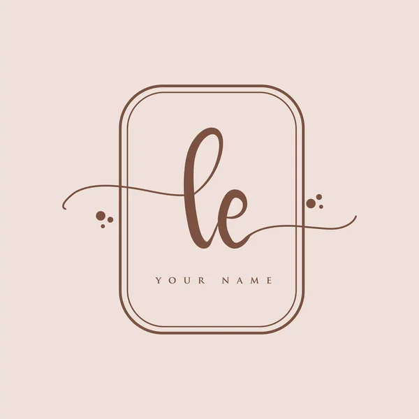 Eerste Handschrift Logo Handschrift Initialen Logo Branding Vrouwelijk Luxe Logo — Stockvector