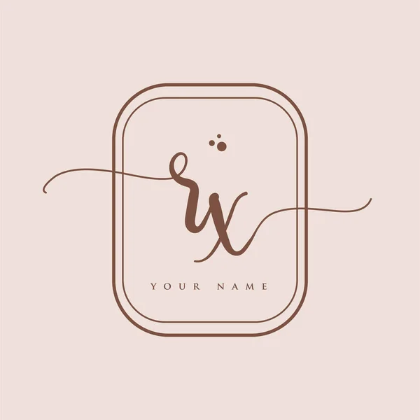 Wstępne Logo Pisma Ręczna Litera Inicjały Logo Branding Kobiece Luksusowe — Wektor stockowy
