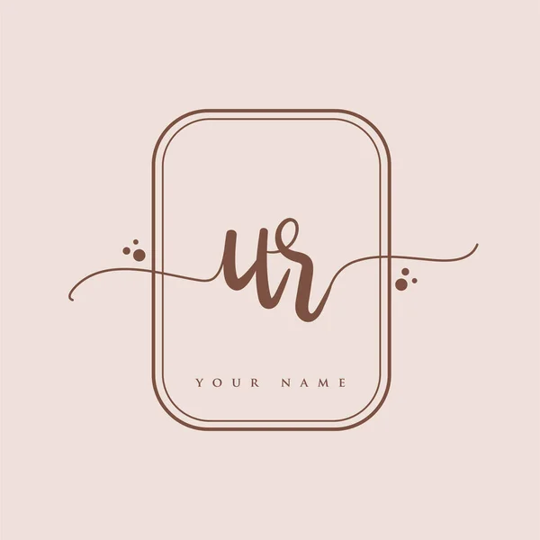 Initial Handwriting Logo Hand Lettering Initials Logo Branding Feminine Luxury — Stock Vector