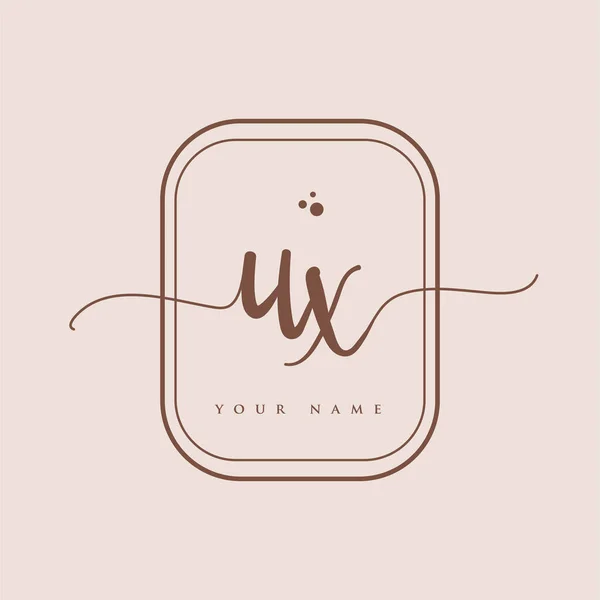 Initial Handschrift Logo Handschrift Initials Logo Branding Feminines Und Luxuriöses — Stockvektor