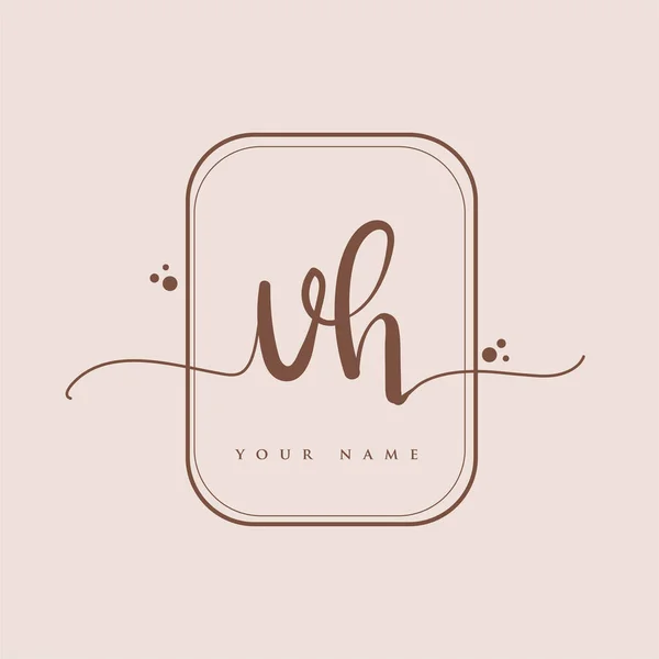 Eerste Handschrift Logo Handschrift Initialen Logo Branding Vrouwelijk Luxe Logo — Stockvector