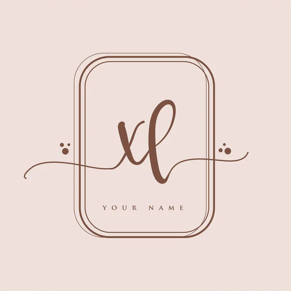 Inicial Logotipo Escritura Letras Mano Inicial Logotipo Marca Femenino Diseño — Archivo Imágenes Vectoriales