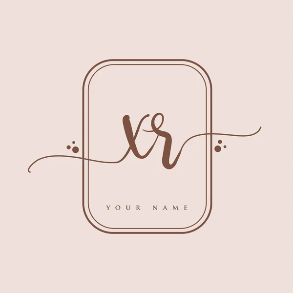Eerste Handschrift Logo Handschrift Initialen Logo Branding Vrouwelijk Luxe Logo — Stockvector