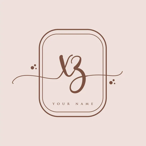 Eerste Handschrift Logo Handschrift Initialen Logo Branding Vrouwelijk Luxe Logo — Stockvector