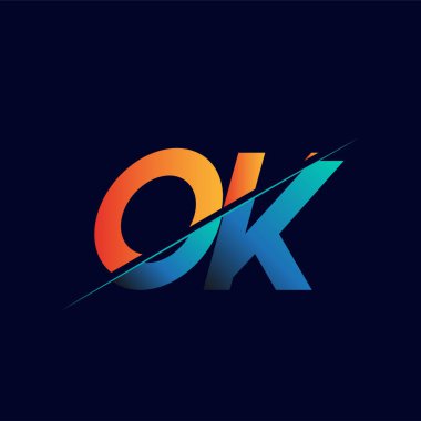 Tamam ilk logo şirketi adı mavi ve turuncu, basit ve modern logo tasarımı.