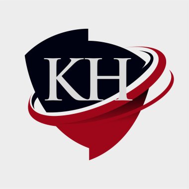 İlk harf KH logotype şirketi adı kırmızı ve siyah simge tasarımı. beyaz arkaplanda izole.