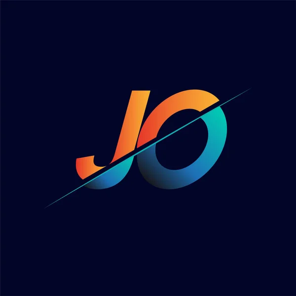 Initial Logo Firmenname Den Farben Blau Und Orange Einfaches Und — Stockvektor