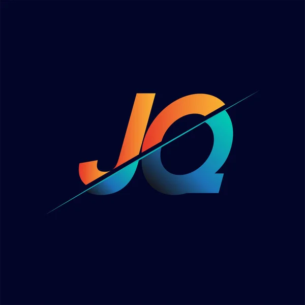 Nombre Inicial Compañía Del Logotipo Coloreado Azul Naranja Diseño Simple — Archivo Imágenes Vectoriales