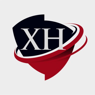 İlk harf XH logotype şirketi adı kırmızı ve siyah simge tasarımı. beyaz arkaplanda izole.