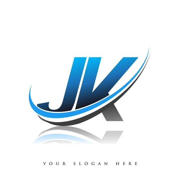 Початковий Логотип Компанії Кольоровий Синій Чорний Дизайн Лихоманки Ізольований Білому — стоковий вектор