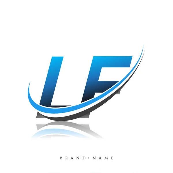 Початковий Логотип Компанії Кольоровий Синій Чорний Дизайн Липучок Ізольований Білому — стоковий вектор