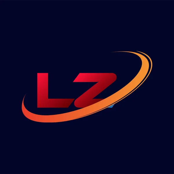 Letra Inicial Logotipo Nome Empresa Colorido Vermelho Laranja Design Swoosh — Vetor de Stock