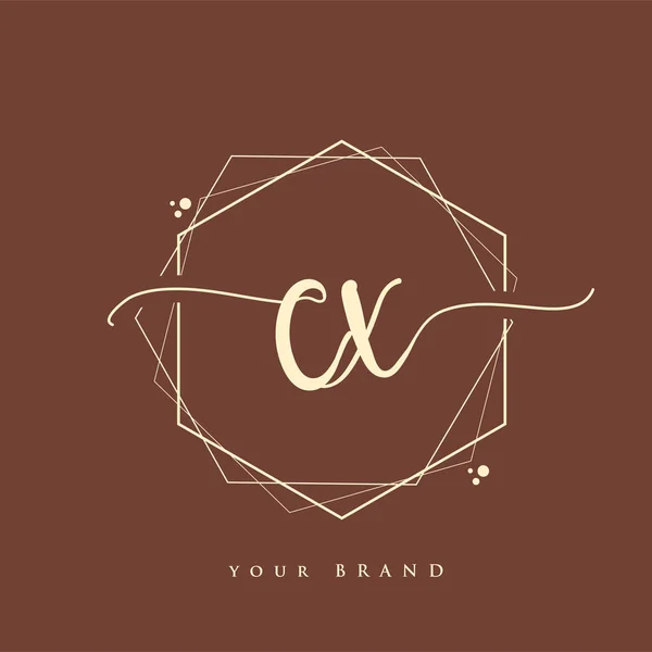 Λογότυπο Αρχικού Γραφικού Χαρακτήρα Hand Lettering Initials Λογότυπο Branding Γυναικείο — Διανυσματικό Αρχείο