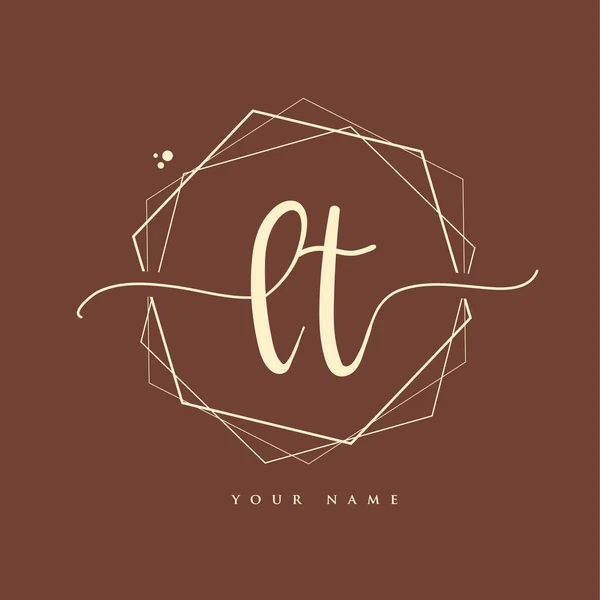 Initial Handwriting Logo Hand Lettering Initials Logo Branding Feminine Luxury — Stock Vector