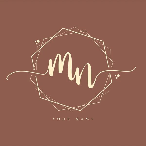 Logo Manuscrit Initial Lettrage Main Initiales Logo Marque Design Logo — Image vectorielle